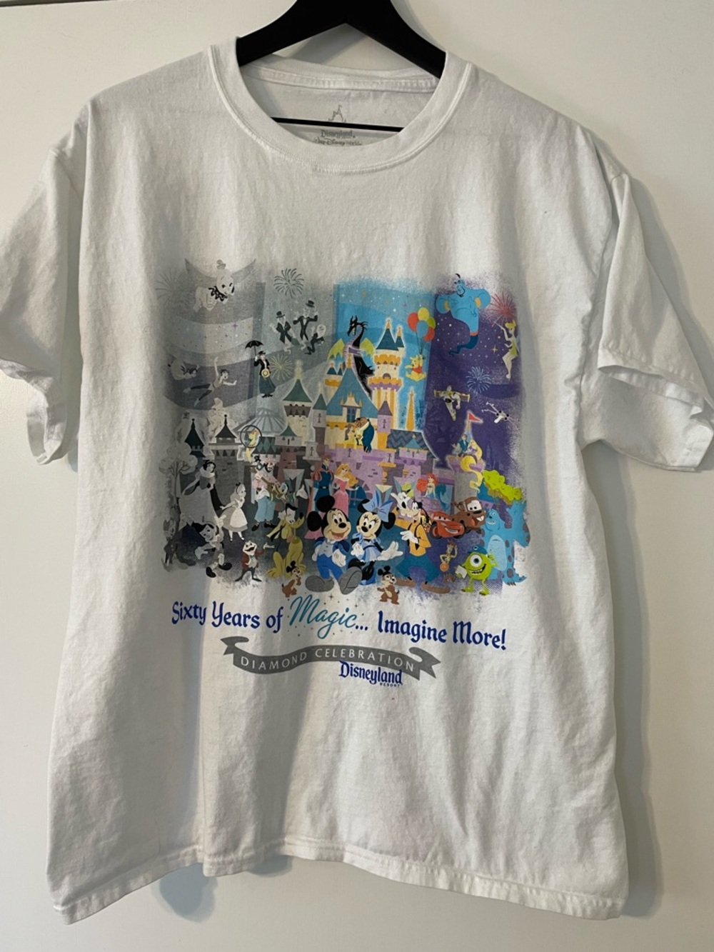 Disney White Multicolor Disneyland 'Sixty Years of Magic' Graphic Tee